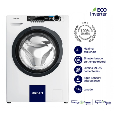 Lavarropa Drean Lcfdr0814Sb  8Kgs C/Frontal 1400Rpm