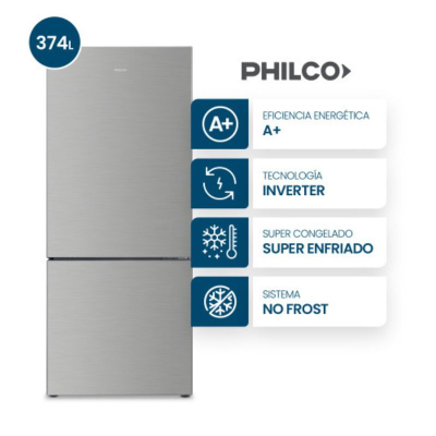 Hel Philco Phnc417Xi 374L Combi Nofrost C/Freezer Inox