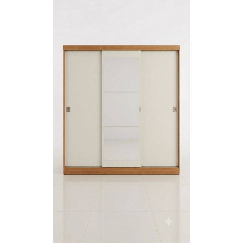 Placard Kappesberg 205X180X53 3Ptas Corred. 2 Caj C/Espejo Cod. Fca Cb01R589 C. Can/Blanco