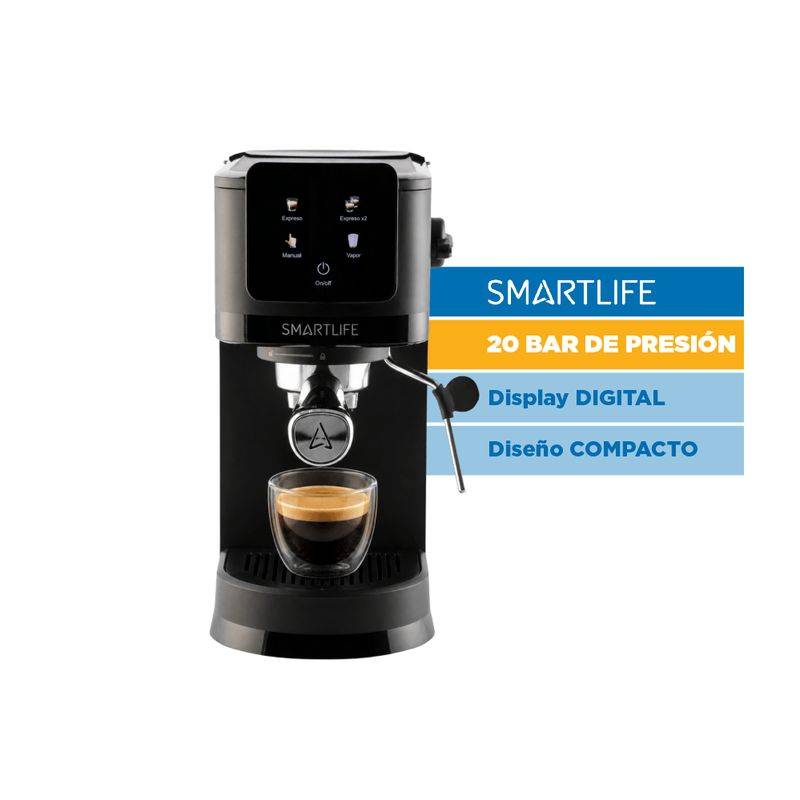 Cafetera Smartlife Sl-Ecd5403N Express 2 En 1 Café Molid/Caps Compat 20 Bares/Spumador Leche/Inox