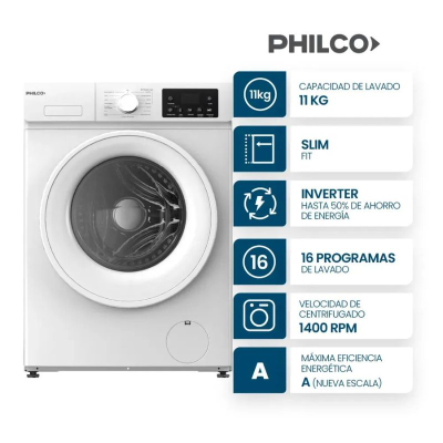 Lavarropa Philco Phlf117Bn / 94Phlf112Bn 11 Kg C/Frontal Blanco