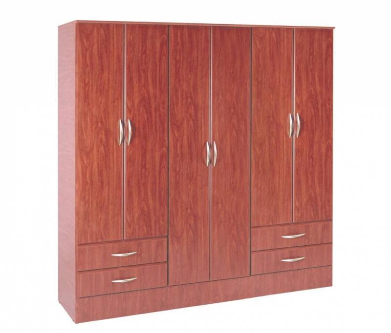 Placard Platinum 185X182X048 6 Puertas 4 Cajones 916 Cedro