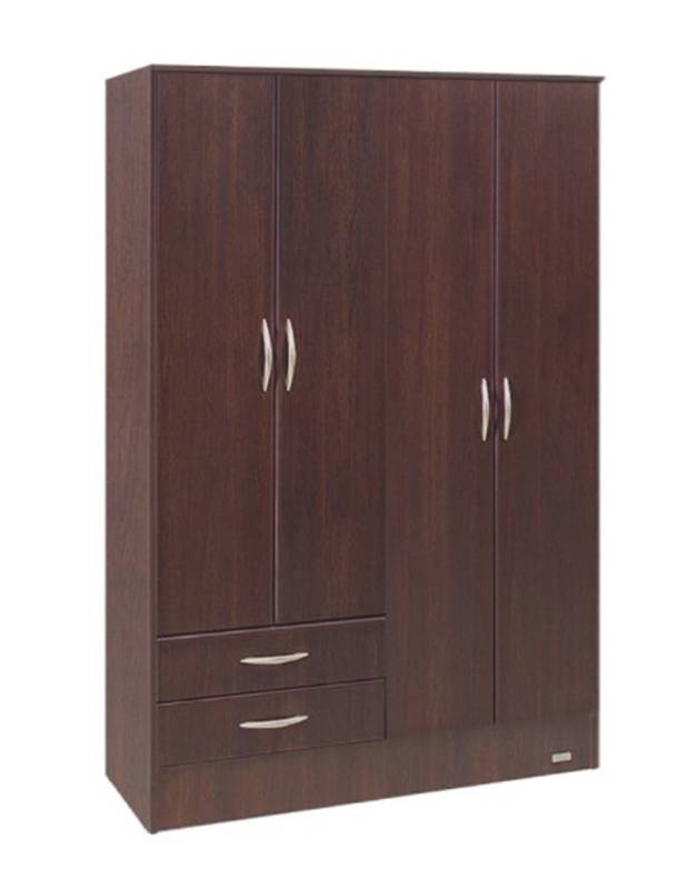 Placard Platinum 185X122X048 4 Puertas 2 Cajones 914 Tabaco