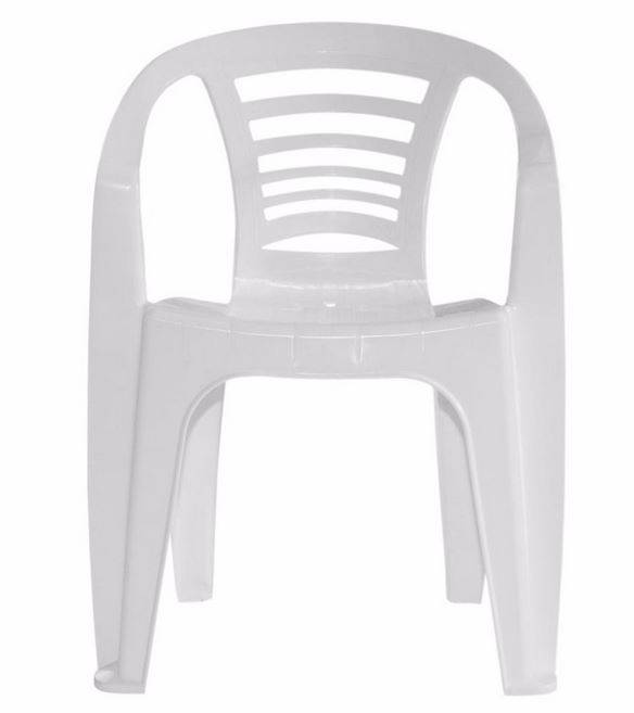 Sillon Pvc Apilable Garden Life Mod. Global Color  Blanca